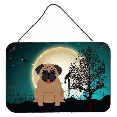 Carolines Treasures Halloween Scary Pug Brown Wall or Door Hanging Prints BB2195DS812